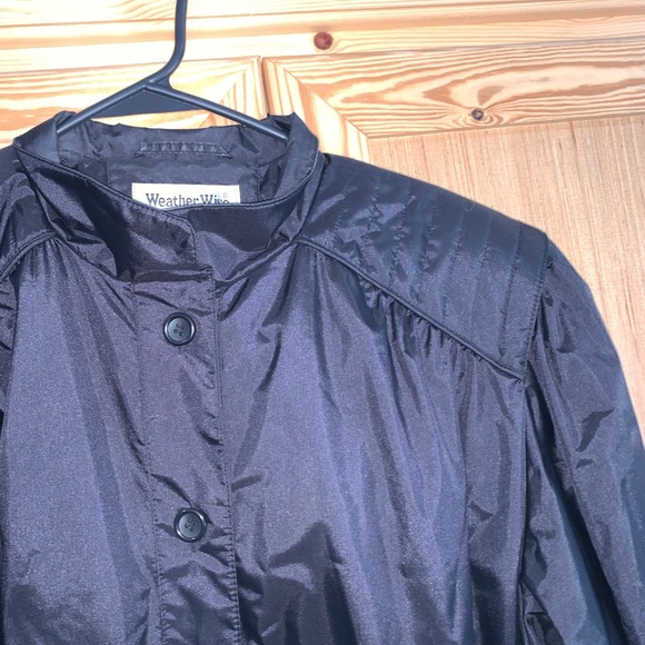 Weather Wise by micki VINTAGE black rain trench coat size 22 1/2 - Picture 5 of 7